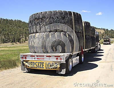 Oversize load truck Stock Photo