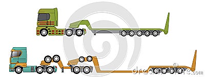 Oversize and overweight hauling trucks Stock Photo