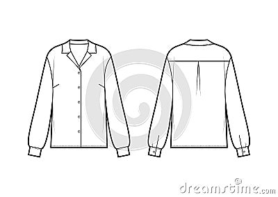 Oversize sleeved blouses for lady. Vector illustration Cartoon Illustration