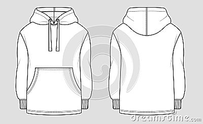 Oversized trend hoodie sketch Vector Illustration