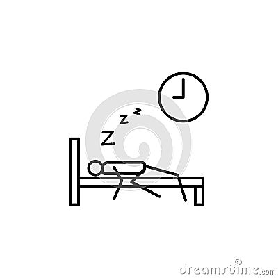 oversleep work outline icon. Element of lazy person icon for mobile concept and web apps. Thin line icon oversleep work can be use Stock Photo