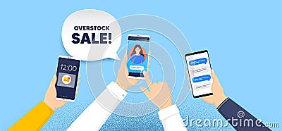 Overstock sale. Special offer price sign. Vector Vector Illustration