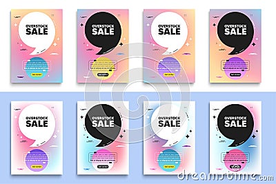 Overstock sale tag. Special offer price sign. Poster frame with quote. Vector Vector Illustration