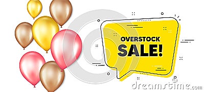 Overstock sale text. Special offer price sign. Vector Vector Illustration