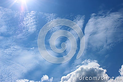 Overt and cumulus clouds blows away the wind Stock Photo