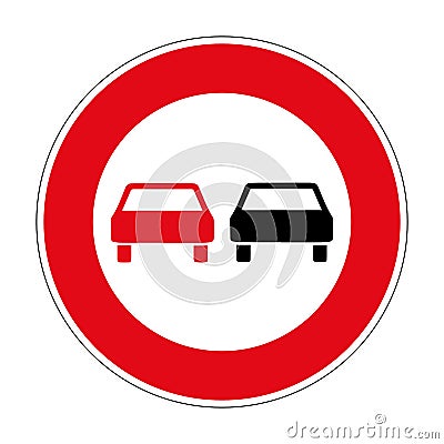 276 Overtaking is prohibited German road sign Vector Illustration