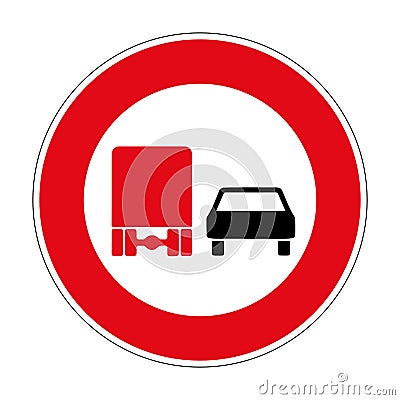 277 overtaking trucks German road sign Vector Illustration