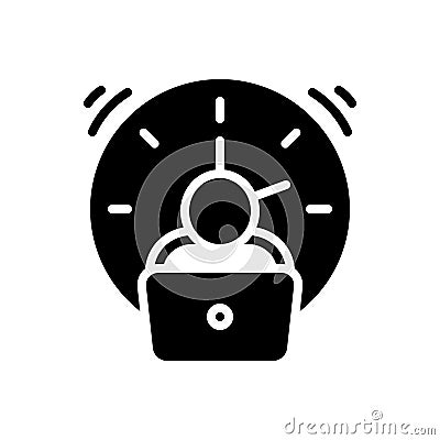 Black line icon for Overtime, extra and fatigue Stock Photo