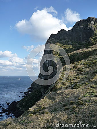 Overtowering cliff of 30 Meters high Stock Photo