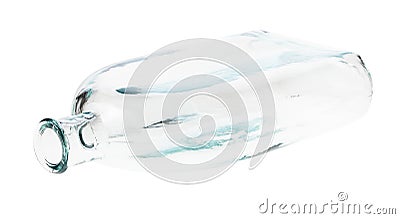 Overturned empty colorless flask isolated Stock Photo