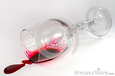 Overturned wineglass Stock Photo