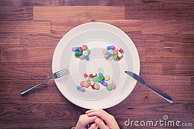 Overuse of drugs or pills concept Stock Photo