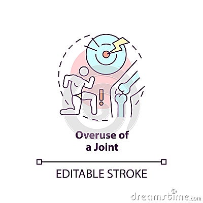 Overuse of joint concept icon Vector Illustration