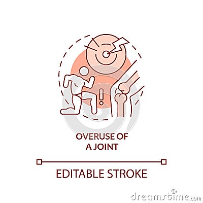 Overuse of joint terracotta concept icon Vector Illustration