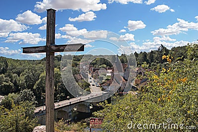 An overview of Angles-sur-l`Anglin, a picturesque village in france Stock Photo