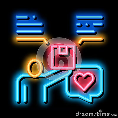 overview bought product neon glow icon illustration Vector Illustration