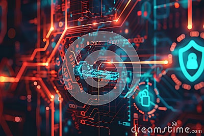Overview of Color Options for Firewall Visualizations and Design Elements Stock Photo