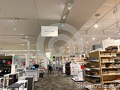 An overview of The Container Store retail organizing store Editorial Stock Photo