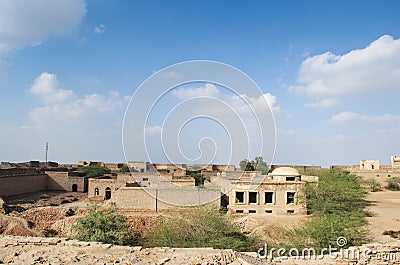 Overview of Interior of Derawar Fort in Pakistan Stock Photo