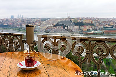 Overview of Istanbul from Pierre Loti cafe Stock Photo