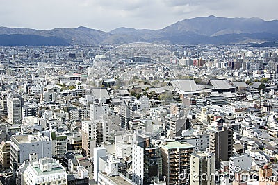 Overview on Kyoto city Editorial Stock Photo