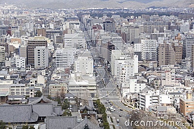 Overview on Kyoto city Editorial Stock Photo