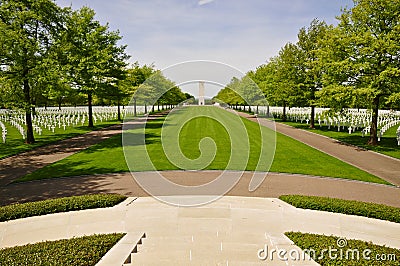 Overview, Netherlands American Cemetery Margraten Editorial Stock Photo