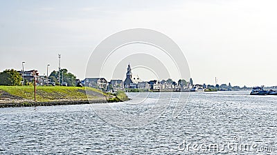 Overview of Nieuw-Lekkerland from the river, Holland Stock Photo