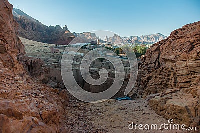 Overview of one side of Al Ula old city, Saudi Arabia Stock Photo