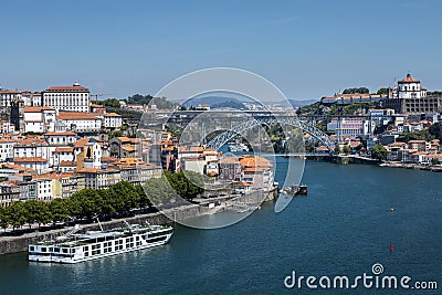 Overview from Porto downtown over Douro river Editorial Stock Photo