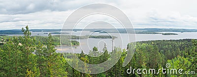 Overview at pÃ¤ijÃ¤nne lake from the struve geodetic arc at moun Stock Photo