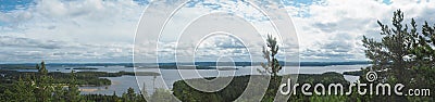 Overview at pÃ¤ijÃ¤nne lake from the struve geodetic arc at moun Stock Photo