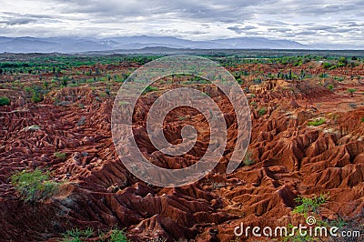 Overview Red sand stone formation of Tatacoa Stock Photo