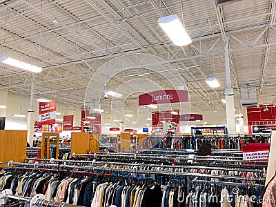 An overview of a TJ Maxx store in Orlando, Florida Editorial Stock Photo