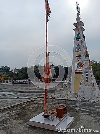 Overview of a village Temple Stock Photo