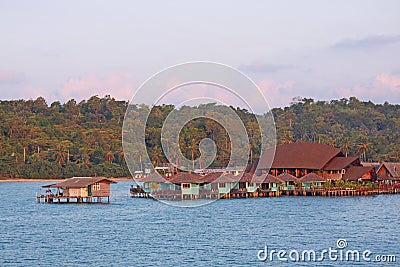 Overwater bungalos Stock Photo