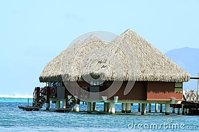 Overwater bungalows Stock Photo