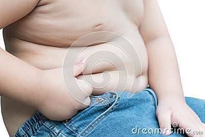 Overweight children on isolated Stock Photo