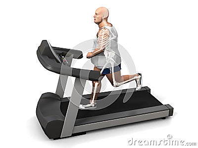 Overweight man on the treadmill Cartoon Illustration