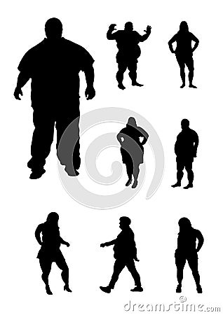 Overweight people Vector Illustration