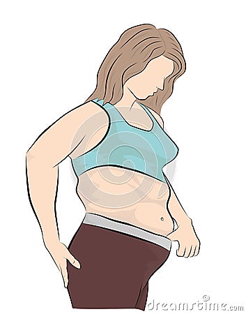 Overweight. the problem of obesity. losing weight. vector illustration. Vector Illustration