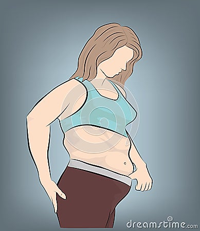 Overweight. the problem of obesity. losing weight. vector illustration. Vector Illustration