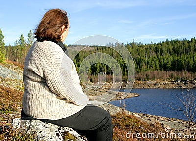 Overweight woman Stock Photo