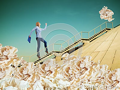 Overwhelm with paper work Stock Photo