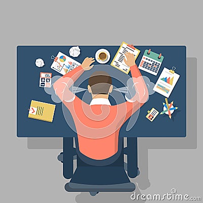 overwhelmed hard work Vector Illustration