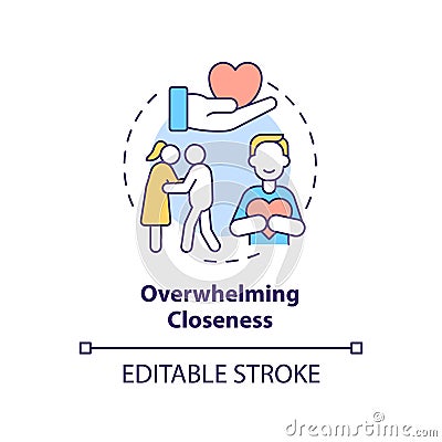 Overwhelming closeness concept icon Vector Illustration