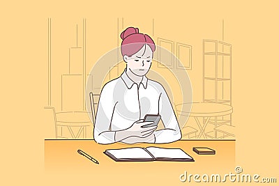 Overwork and burnout, tiredness, fatigue and depression concept Vector Illustration