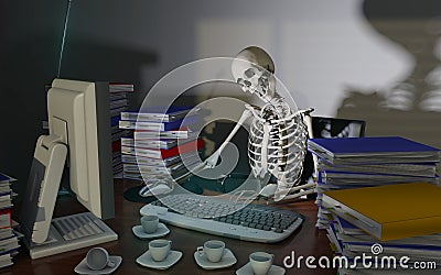 Overwork death Stock Photo