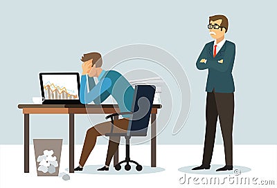 Overwork, Office Routine, Depressed Corporate Worker, Student Sitting in Chair Cartoon Character. Stressed Businessman Overloaded Stock Photo