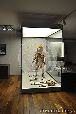 Oviedo, 18th april: Archaeological Museum of Asturias interior in Oviedo City in Spain Editorial Stock Photo
